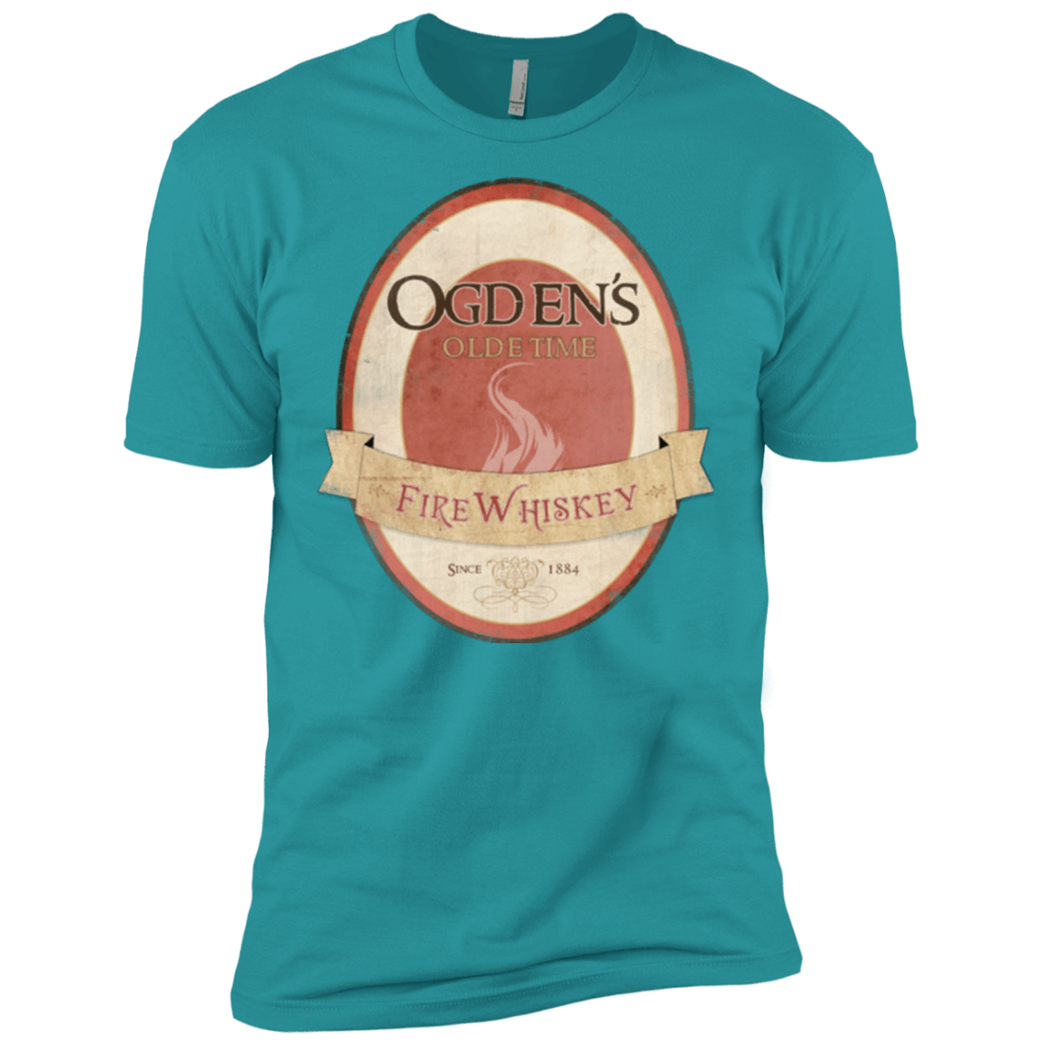 T-Shirts Tahiti Blue / X-Small Ogdens Fire Whiskey Men's Premium T-Shirt
