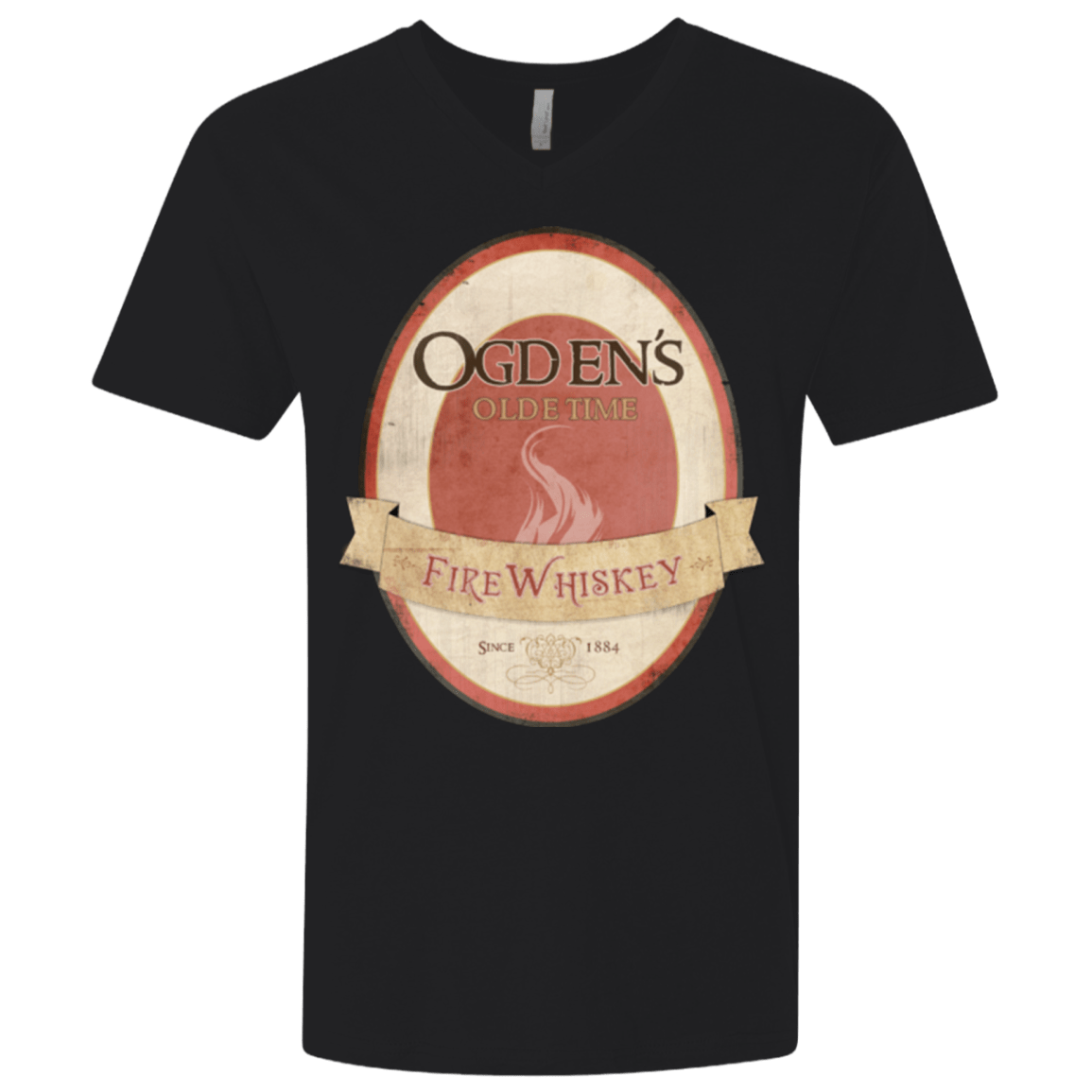 T-Shirts Black / X-Small Ogdens Fire Whiskey Men's Premium V-Neck