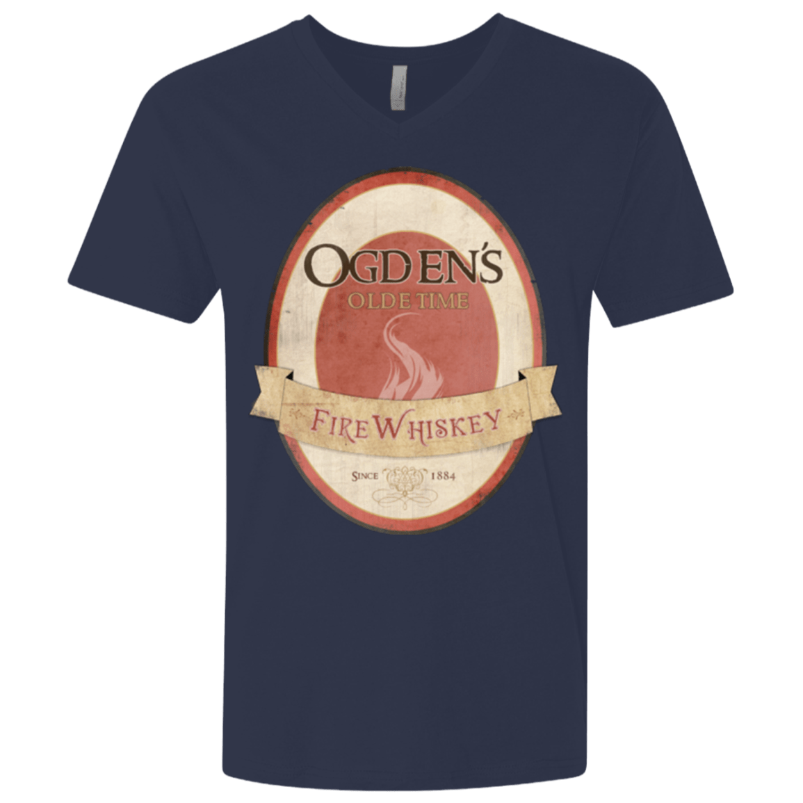Ogdens Fire Whiskey Men's Premium V-Neck