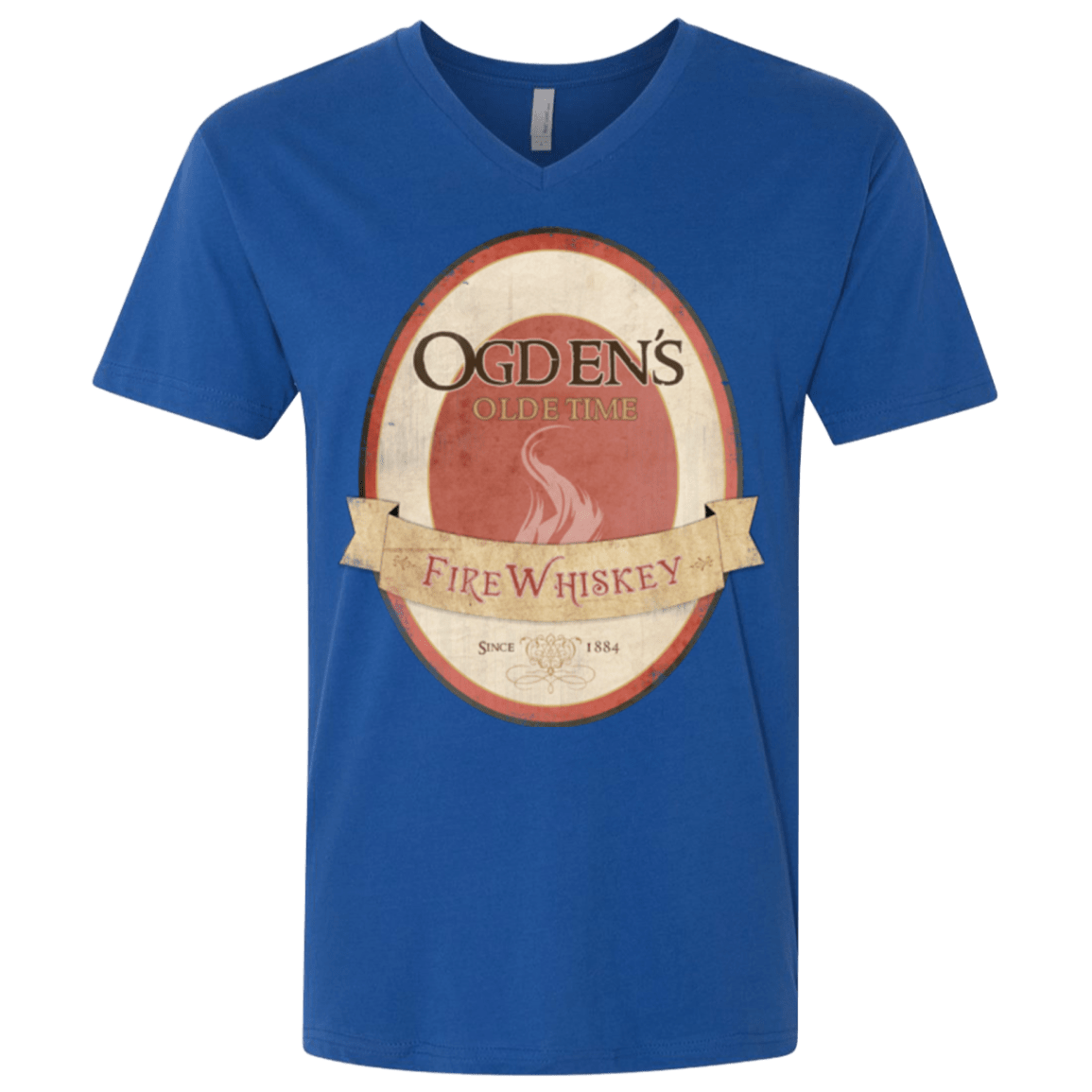 T-Shirts Royal / X-Small Ogdens Fire Whiskey Men's Premium V-Neck