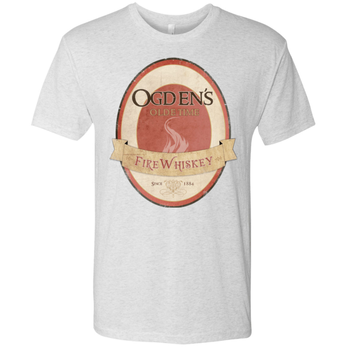 T-Shirts Heather White / Small Ogdens Fire Whiskey Men's Triblend T-Shirt