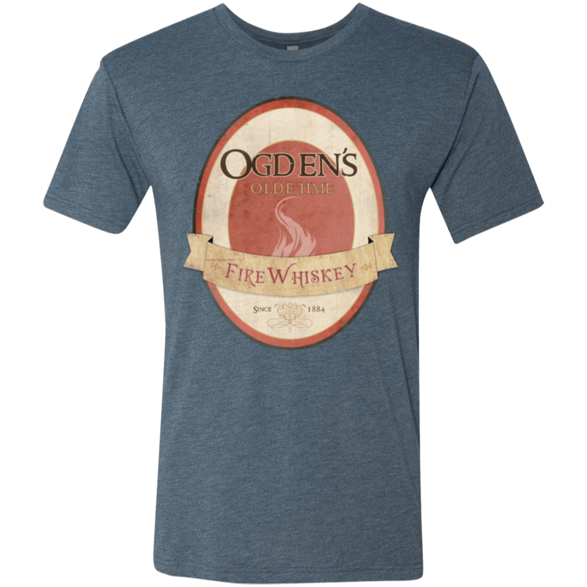 T-Shirts Indigo / Small Ogdens Fire Whiskey Men's Triblend T-Shirt