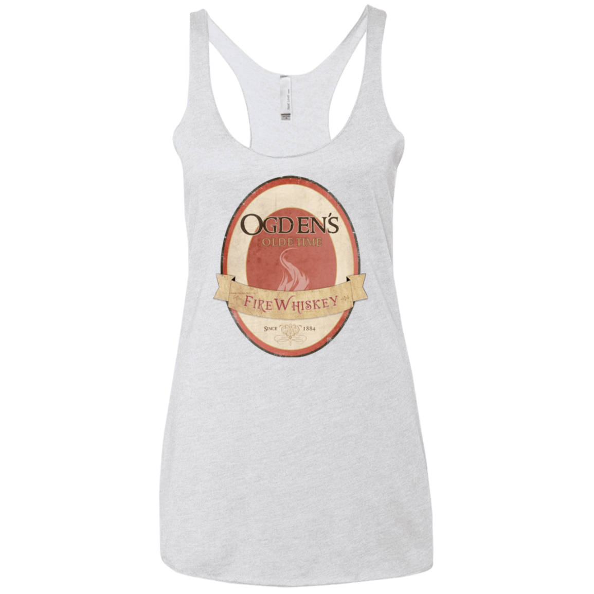 T-Shirts Heather White / X-Small Ogdens Fire Whiskey Women's Triblend Racerback Tank