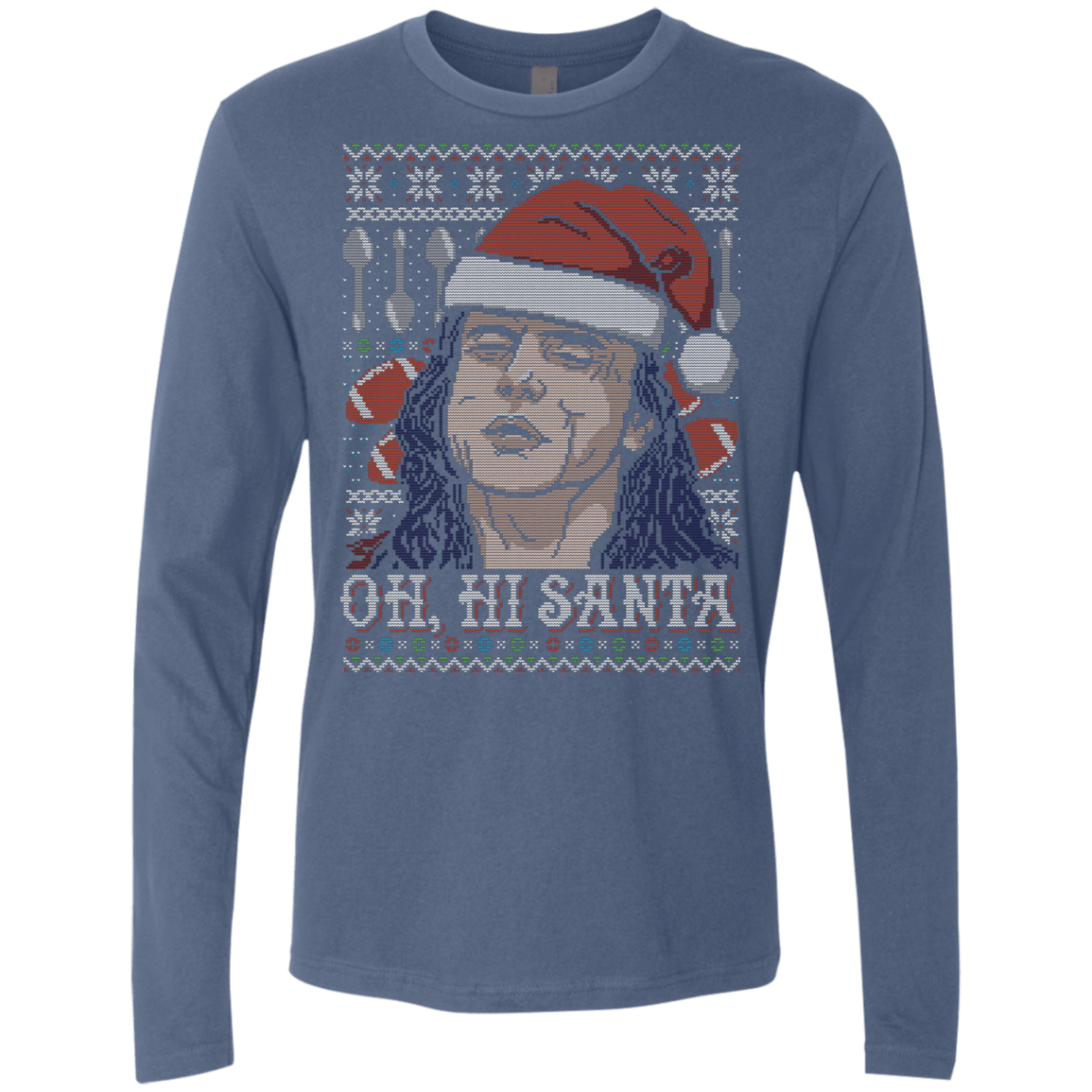 T-Shirts Indigo / Small OH HI SANTA Men's Premium Long Sleeve