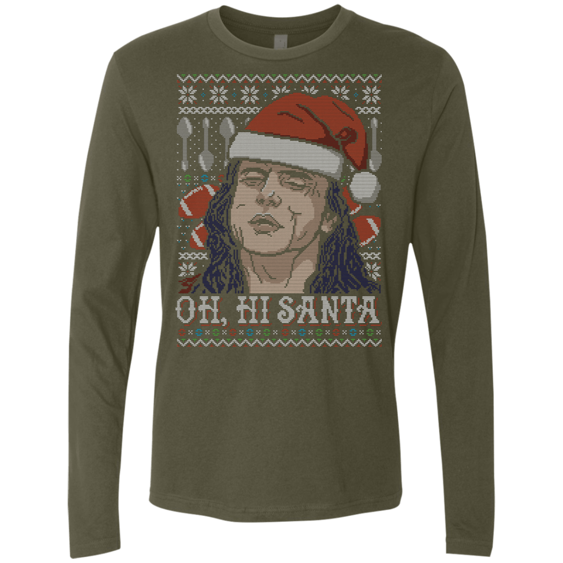 T-Shirts Military Green / Small OH HI SANTA Men's Premium Long Sleeve