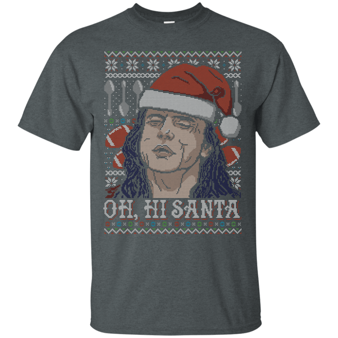 T-Shirts Dark Heather / Small OH HI SANTA T-Shirt