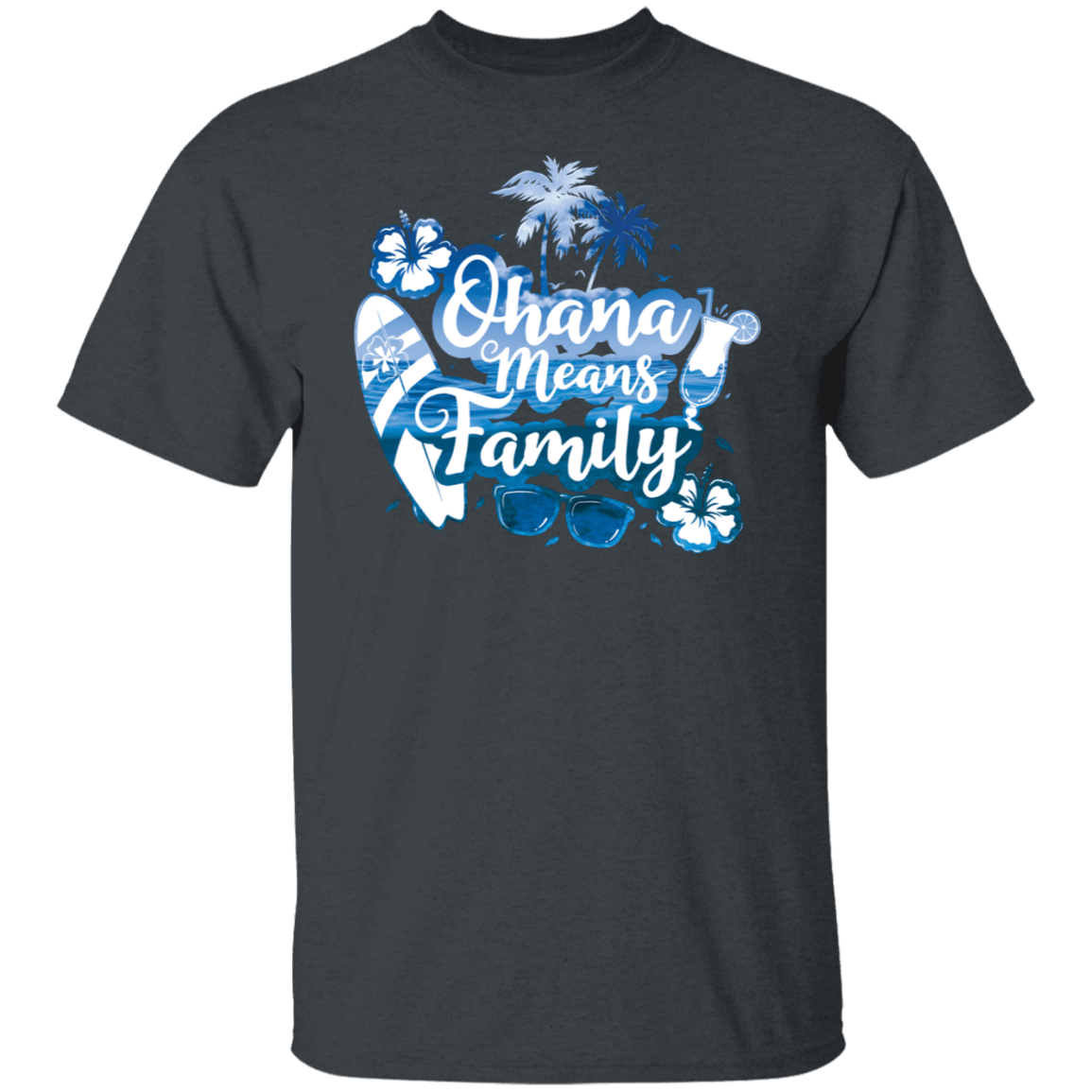 T-Shirts Dark Heather / S Ohana Means Family T-Shirt