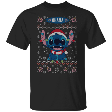 T-Shirts Black / S Ohana Ugly Christmas T-Shirt