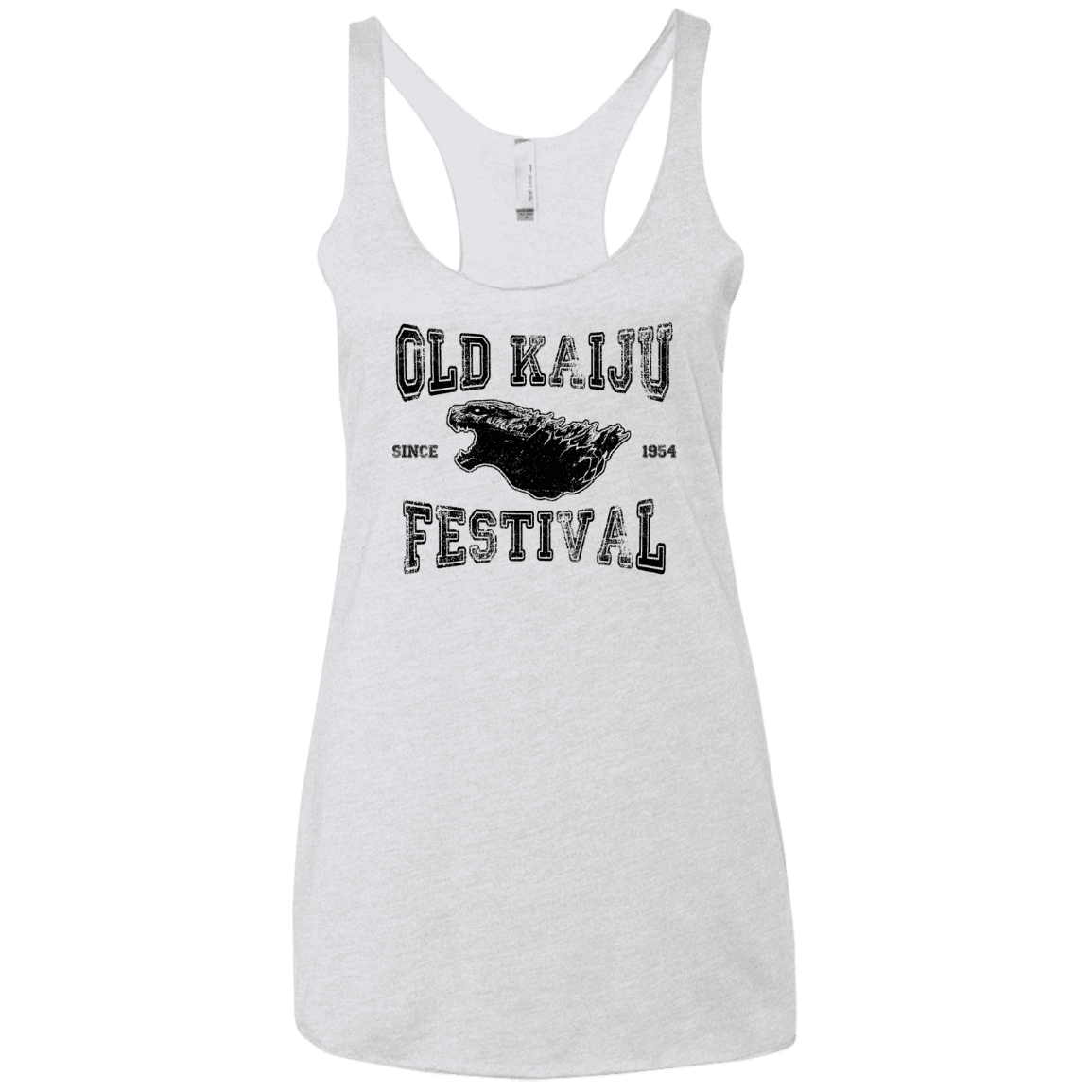 T-Shirts Heather White / X-Small Old Kaiju Festival Women's Triblend Racerback Tank