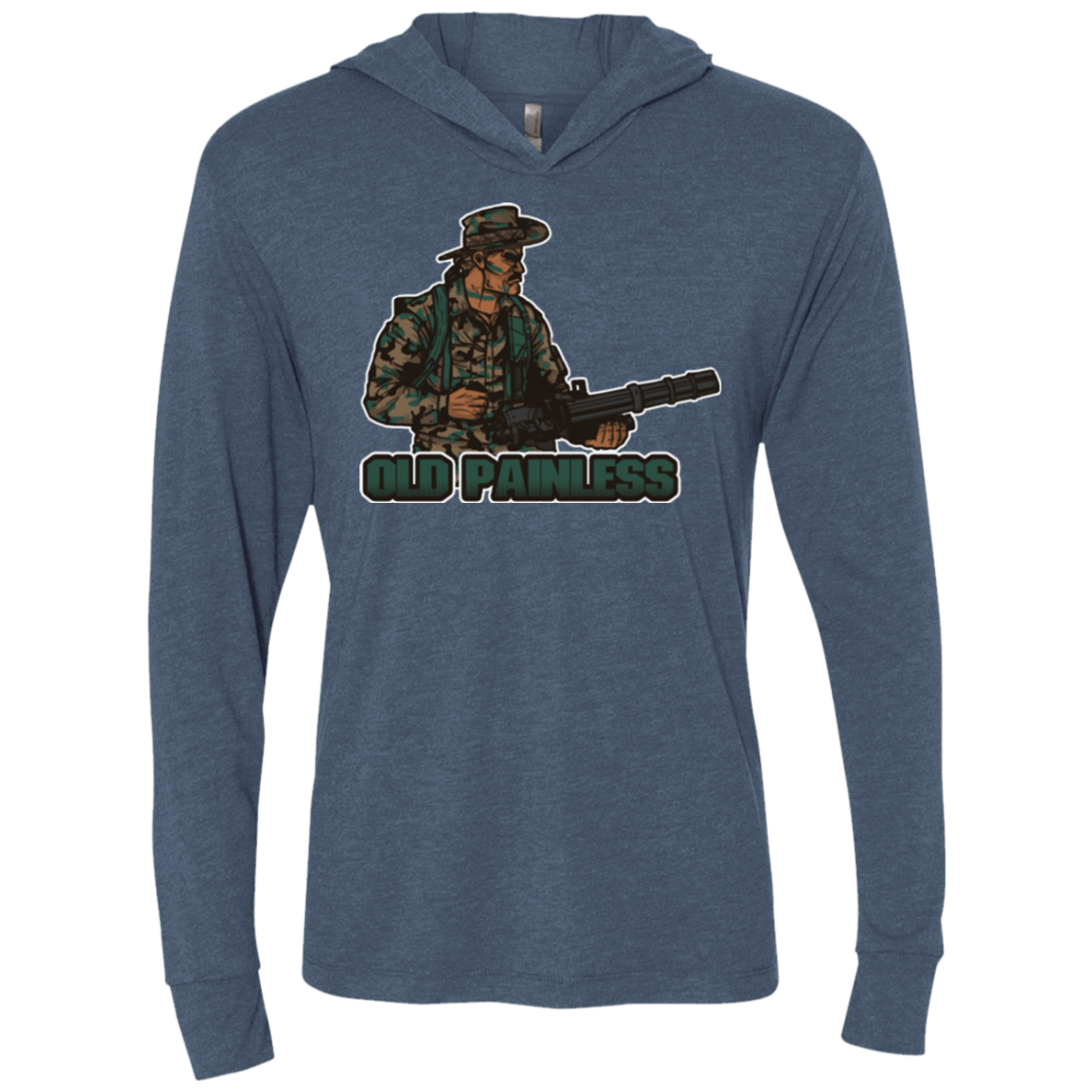 T-Shirts Indigo / X-Small Old Painless Triblend Long Sleeve Hoodie Tee