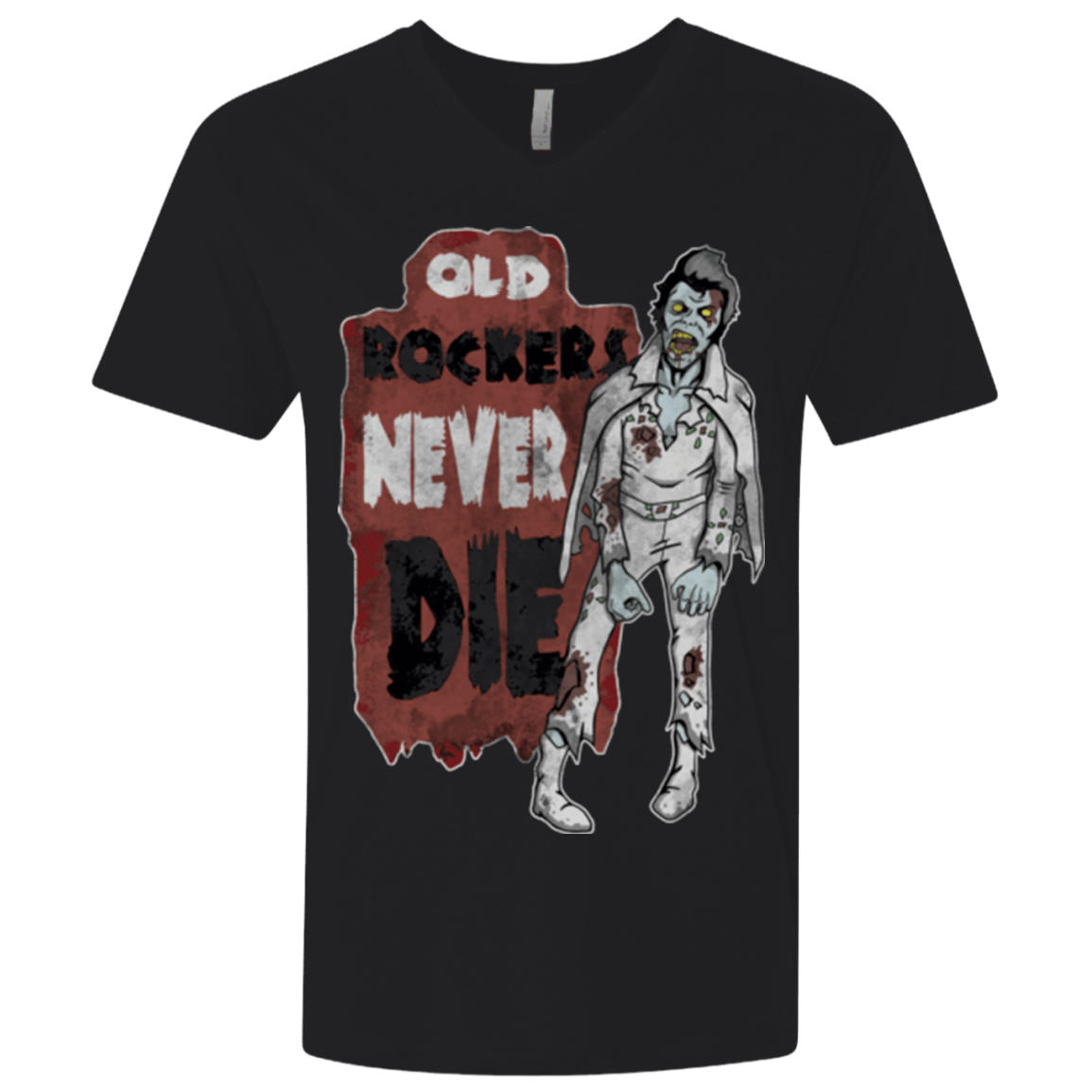 T-Shirts Black / X-Small Old Rockers Never Die Men's Premium V-Neck