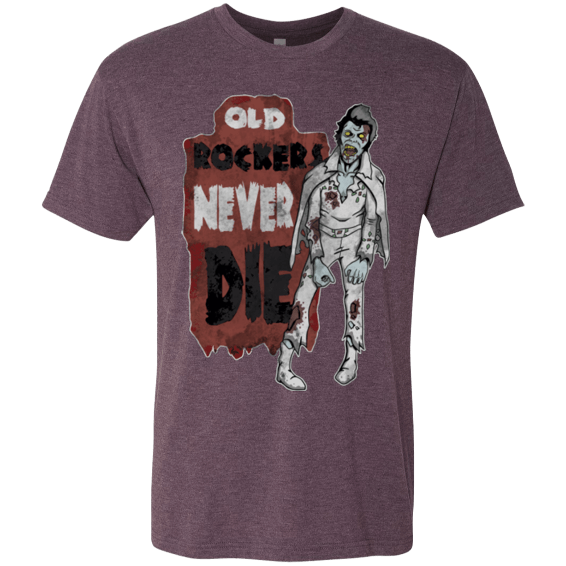 T-Shirts Vintage Purple / Small Old Rockers Never Die Men's Triblend T-Shirt