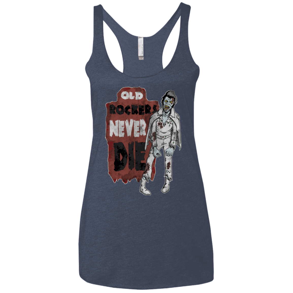 T-Shirts Vintage Navy / X-Small Old Rockers Never Die Women's Triblend Racerback Tank