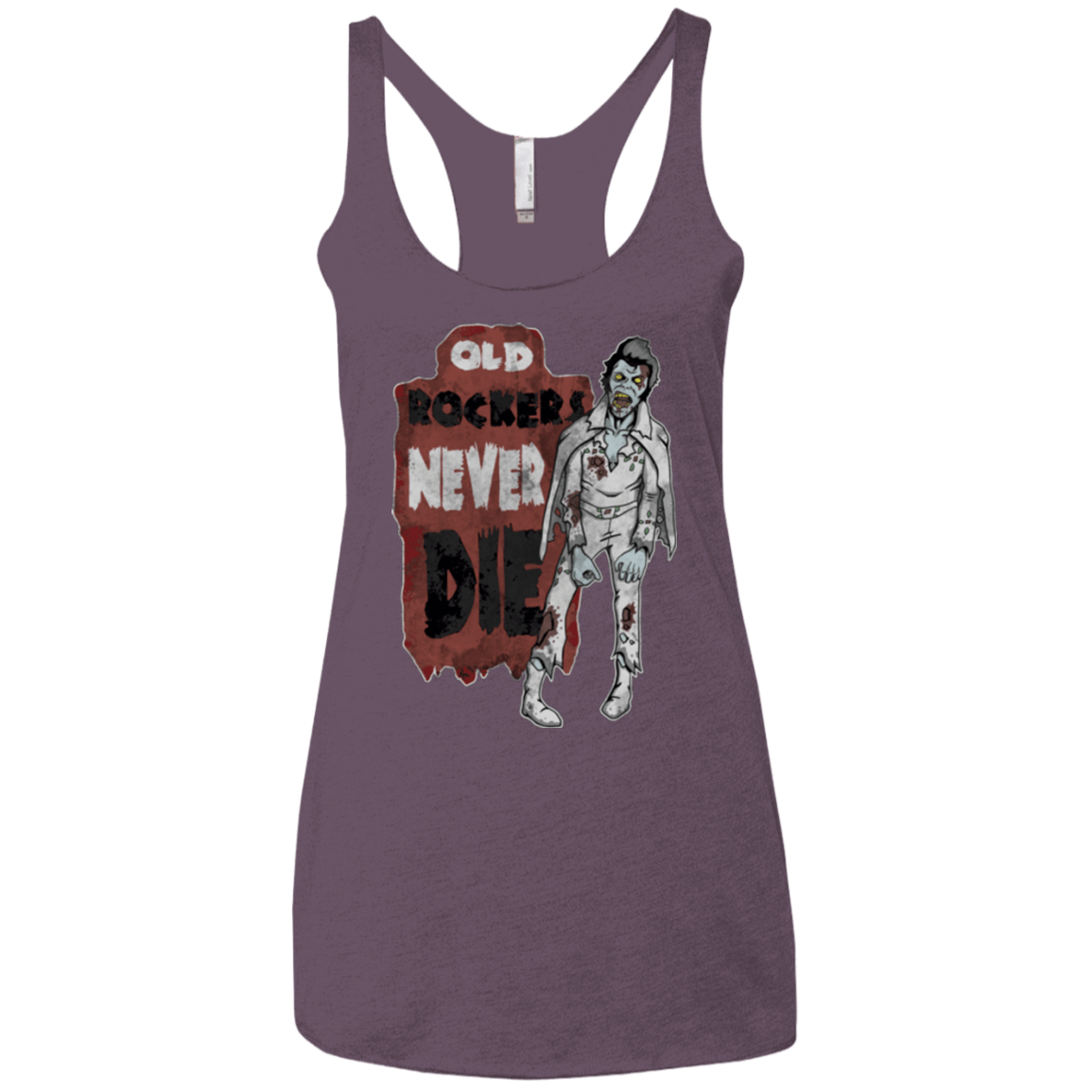 T-Shirts Vintage Purple / X-Small Old Rockers Never Die Women's Triblend Racerback Tank
