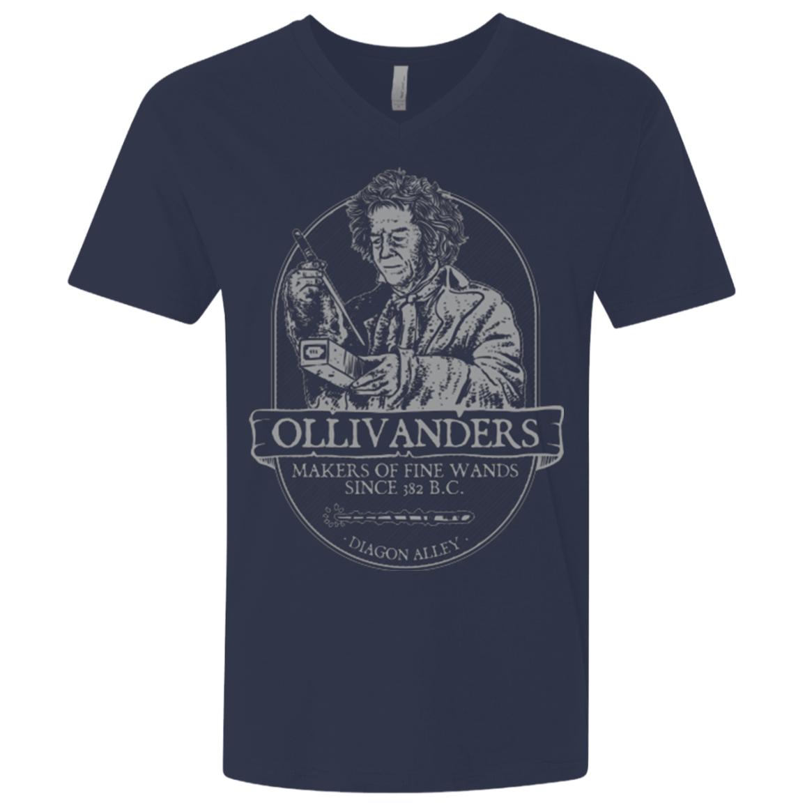 T-Shirts Midnight Navy / X-Small Ollivanders Fine Wands Men's Premium V-Neck