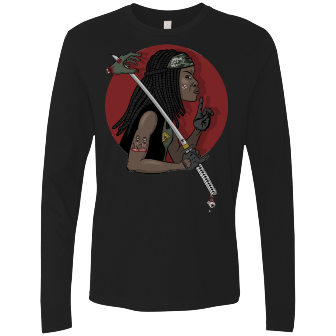 T-Shirts Black / Small On A Michonne Men's Premium Long Sleeve