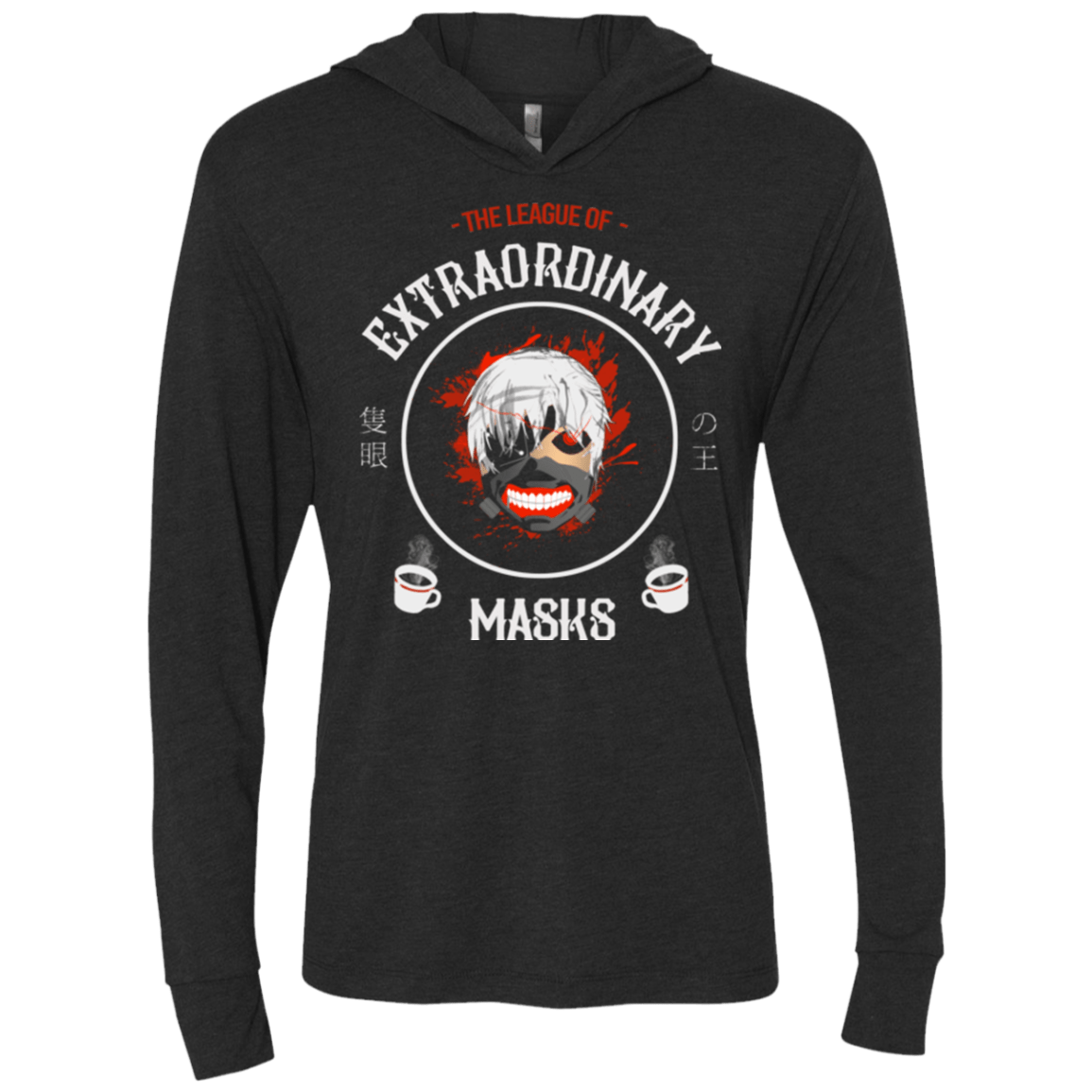 T-Shirts Vintage Black / X-Small One Eyed King Triblend Long Sleeve Hoodie Tee