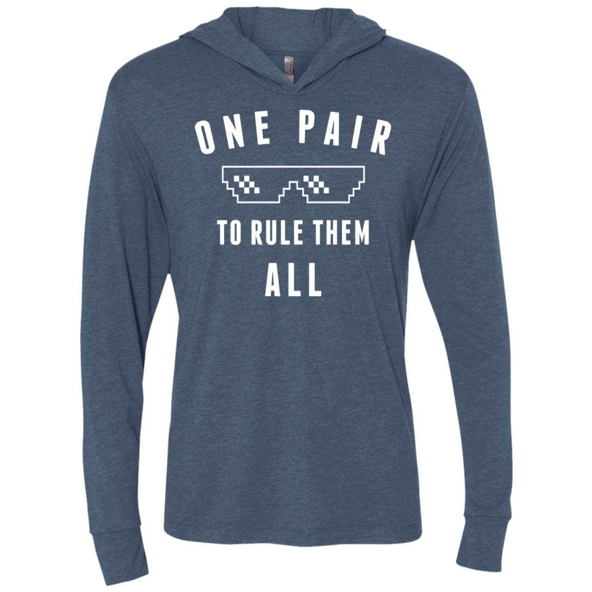 T-Shirts Indigo / X-Small One pair Triblend Long Sleeve Hoodie Tee