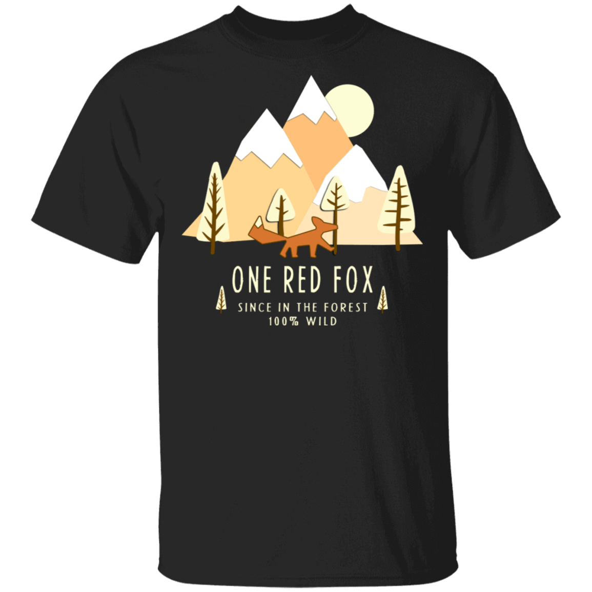 T-Shirts Black / S One Red Fox In The Forest T-Shirt