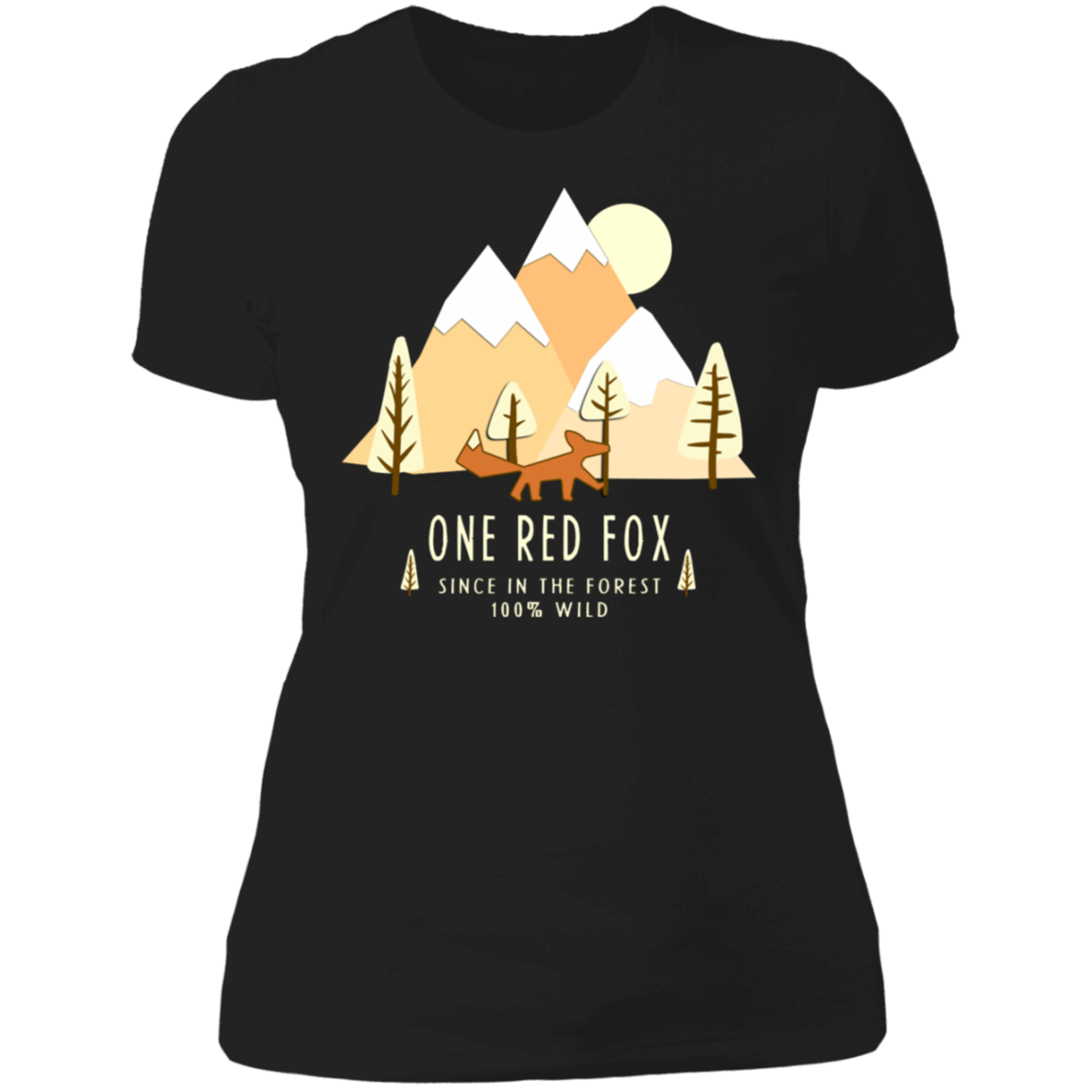 T-Shirts Black / S One Red Fox In The Forest Women's Premium T-Shirt