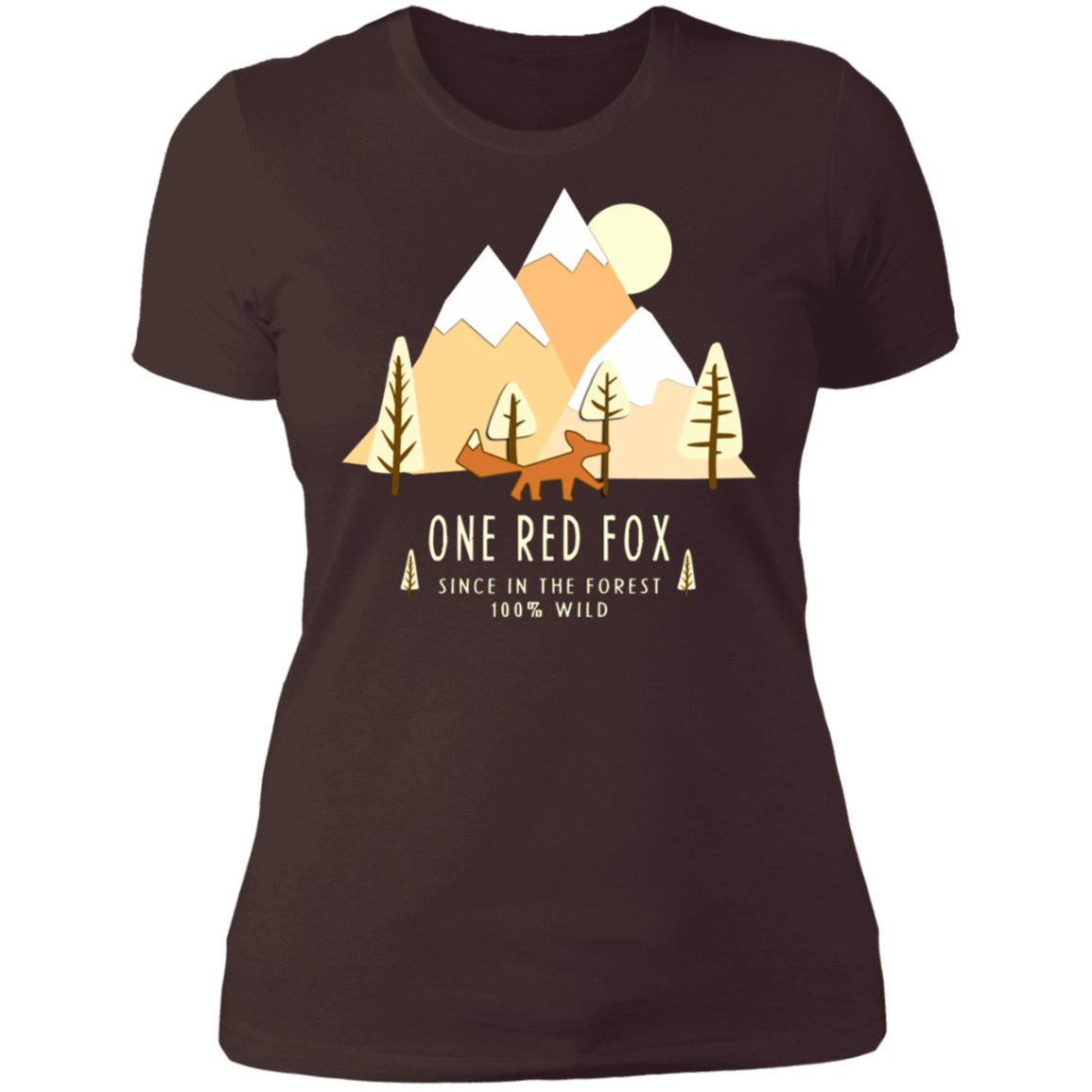 T-Shirts Dark Chocolate / S One Red Fox In The Forest Women's Premium T-Shirt