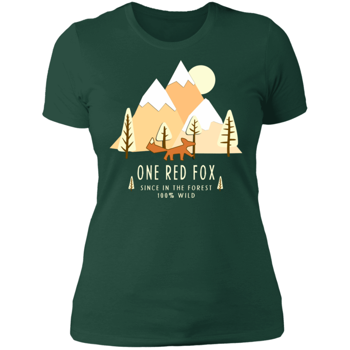 T-Shirts Forest Green / S One Red Fox In The Forest Women's Premium T-Shirt