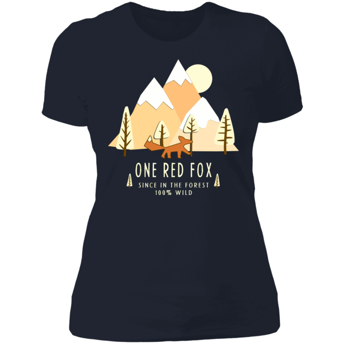 T-Shirts Midnight Navy / S One Red Fox In The Forest Women's Premium T-Shirt