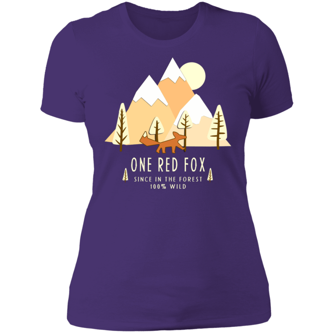 T-Shirts Purple Rush/ / S One Red Fox In The Forest Women's Premium T-Shirt