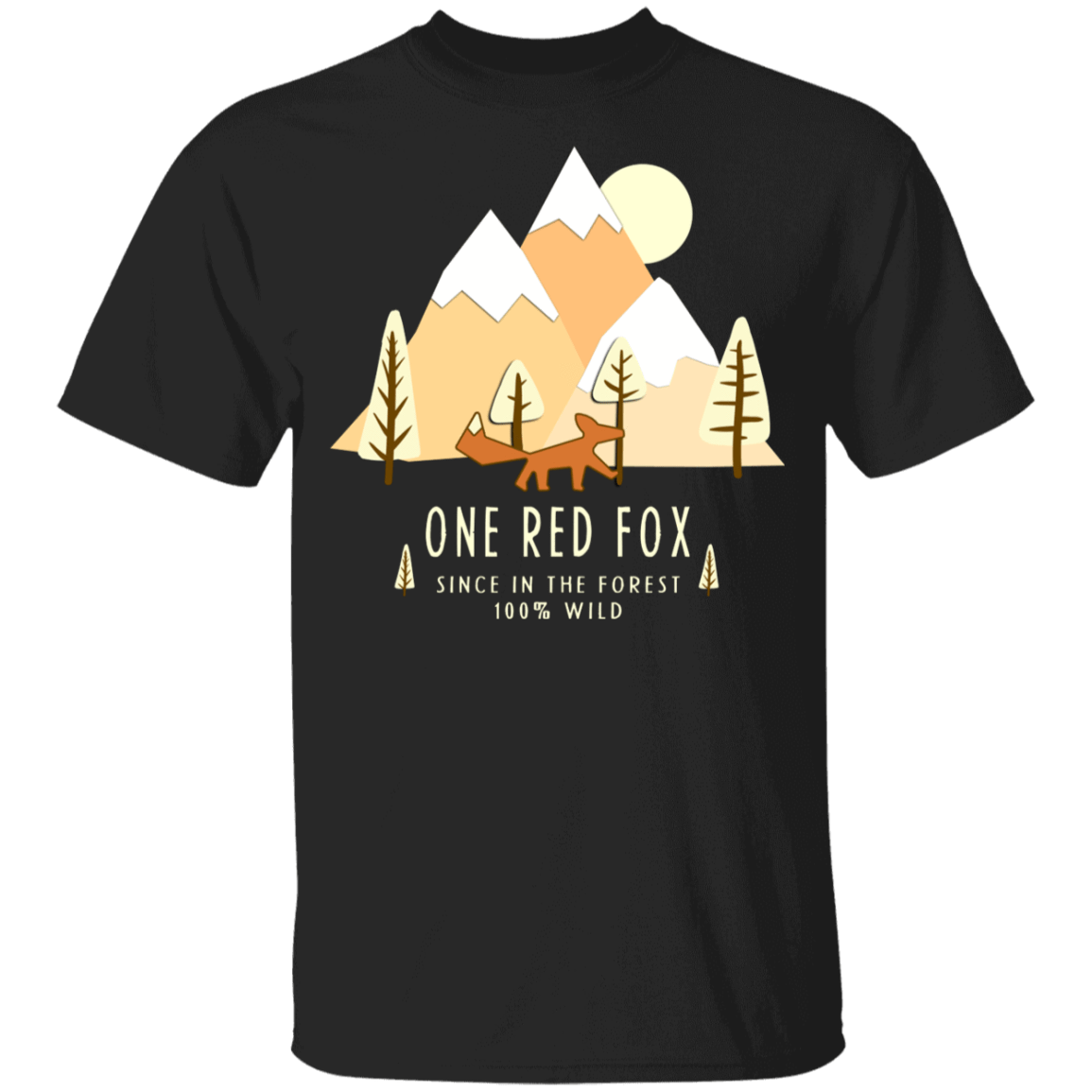 T-Shirts Black / YXS One Red Fox In The Forest Youth T-Shirt