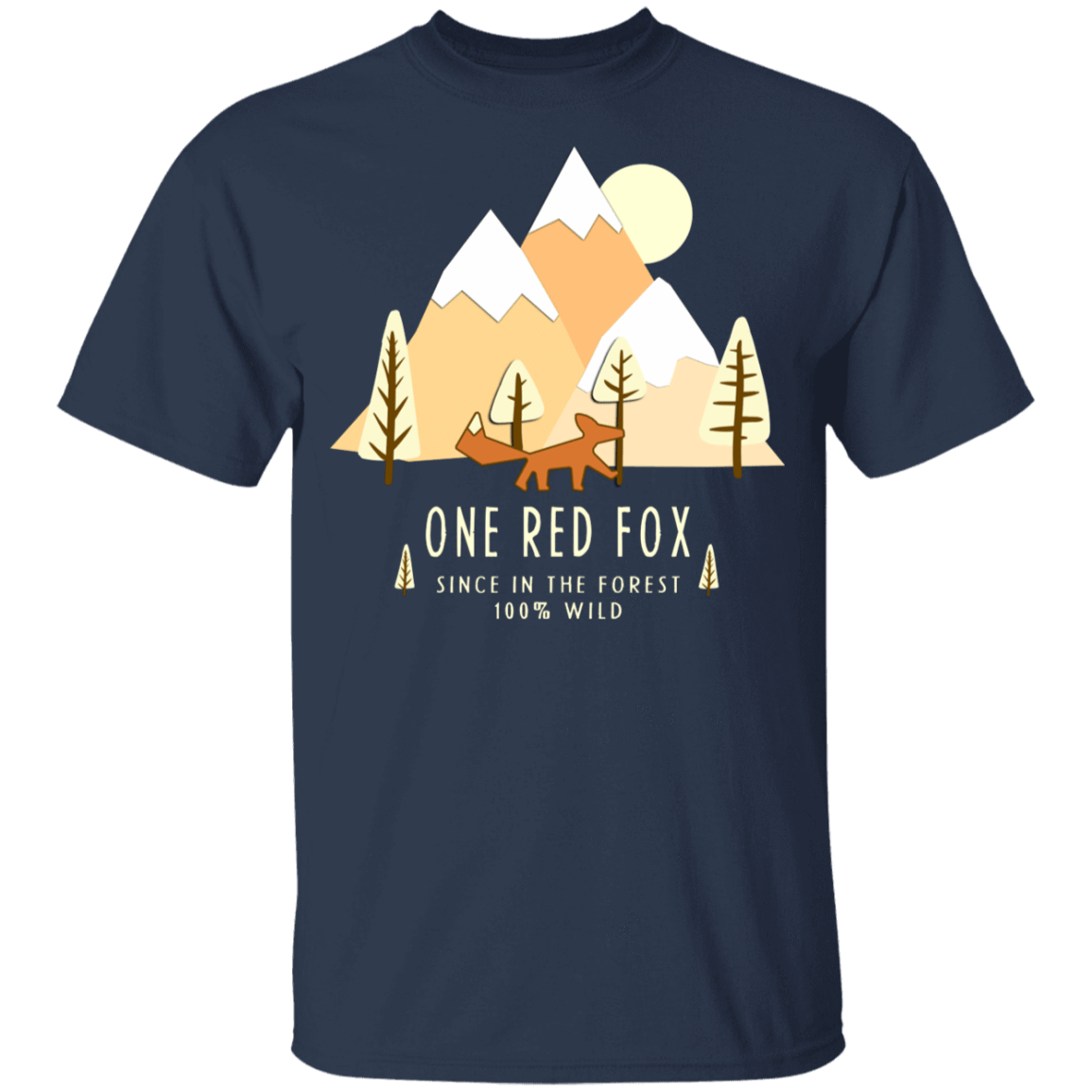 T-Shirts Navy / YXS One Red Fox In The Forest Youth T-Shirt