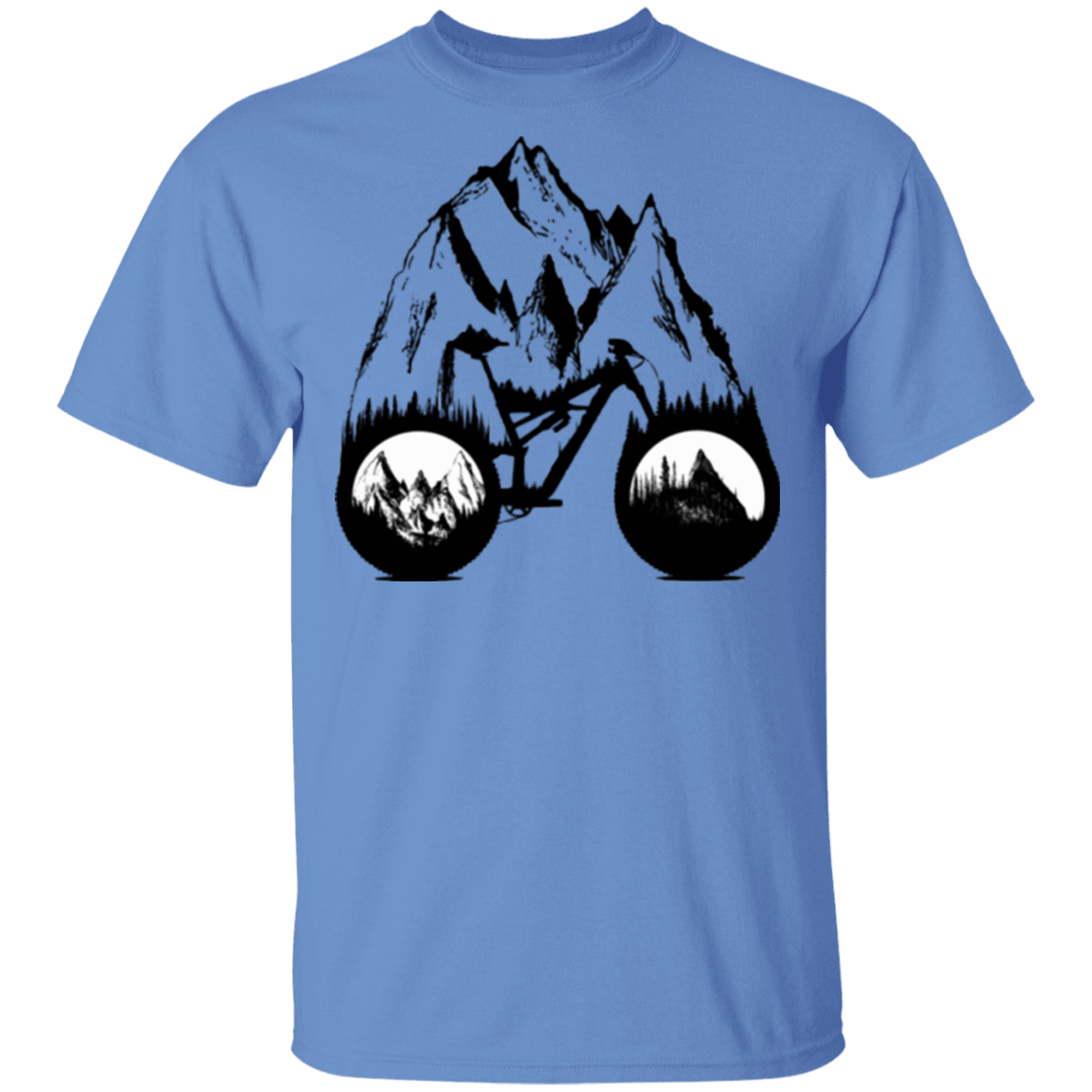 T-Shirts Carolina Blue / S One With Nature Mountain Bike T-Shirt