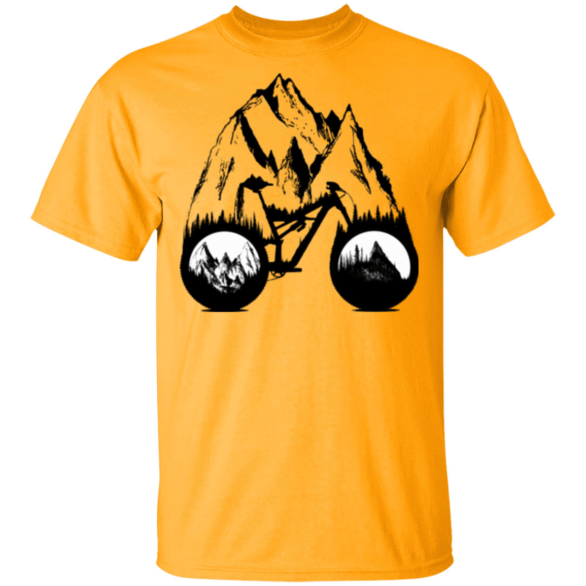 T-Shirts Gold / S One With Nature Mountain Bike T-Shirt