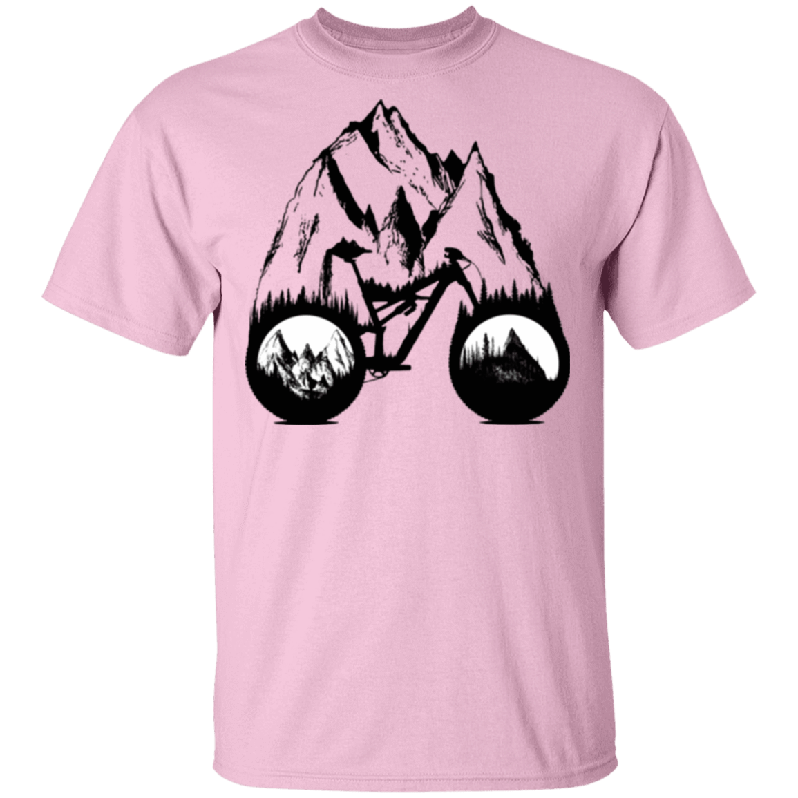 T-Shirts Light Pink / S One With Nature Mountain Bike T-Shirt