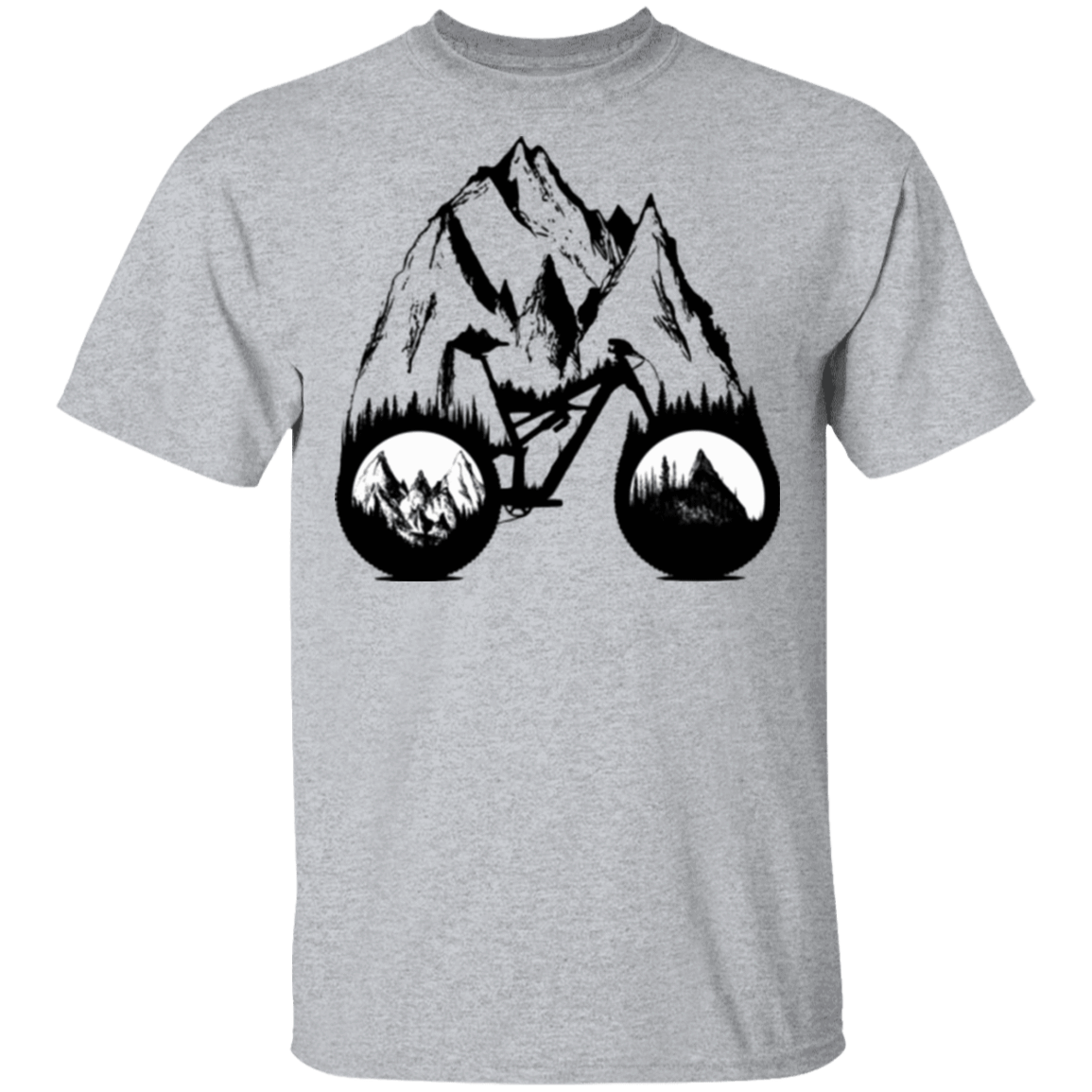 T-Shirts Sport Grey / S One With Nature Mountain Bike T-Shirt