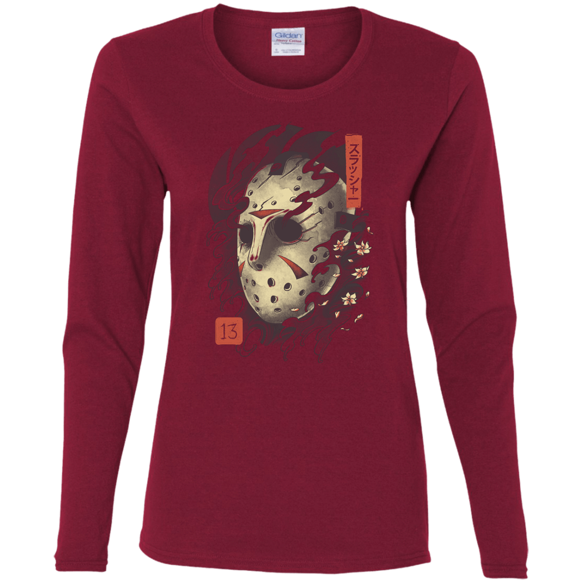 T-Shirts Cardinal / S Oni Jason Mask Women's Long Sleeve T-Shirt