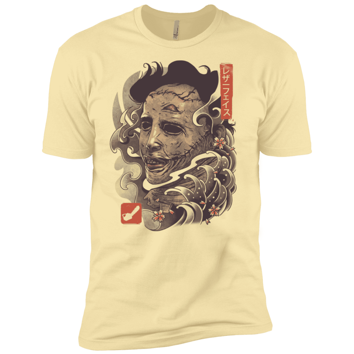 T-Shirts Banana Cream / X-Small Oni Leather Mask Men's Premium T-Shirt