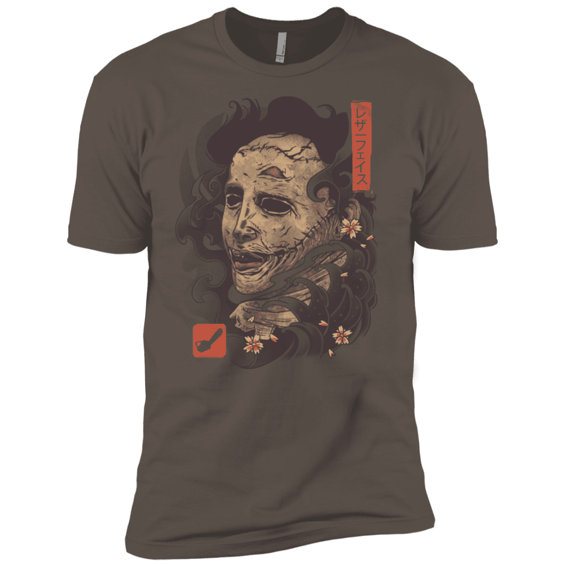 T-Shirts Warm Grey / X-Small Oni Leather Mask Men's Premium T-Shirt