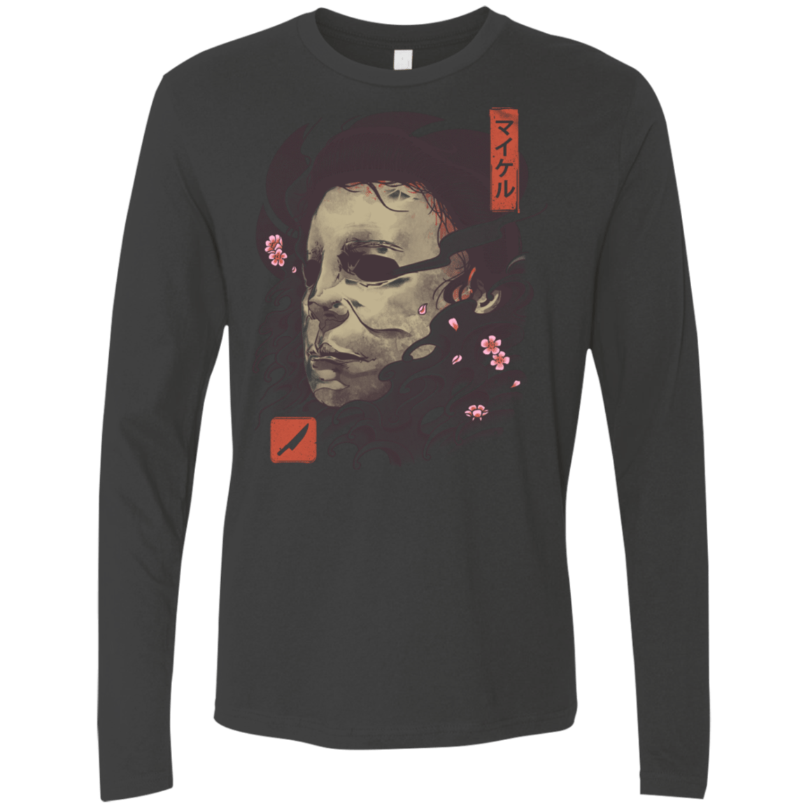 T-Shirts Heavy Metal / S Oni Slasher Mask Men's Premium Long Sleeve