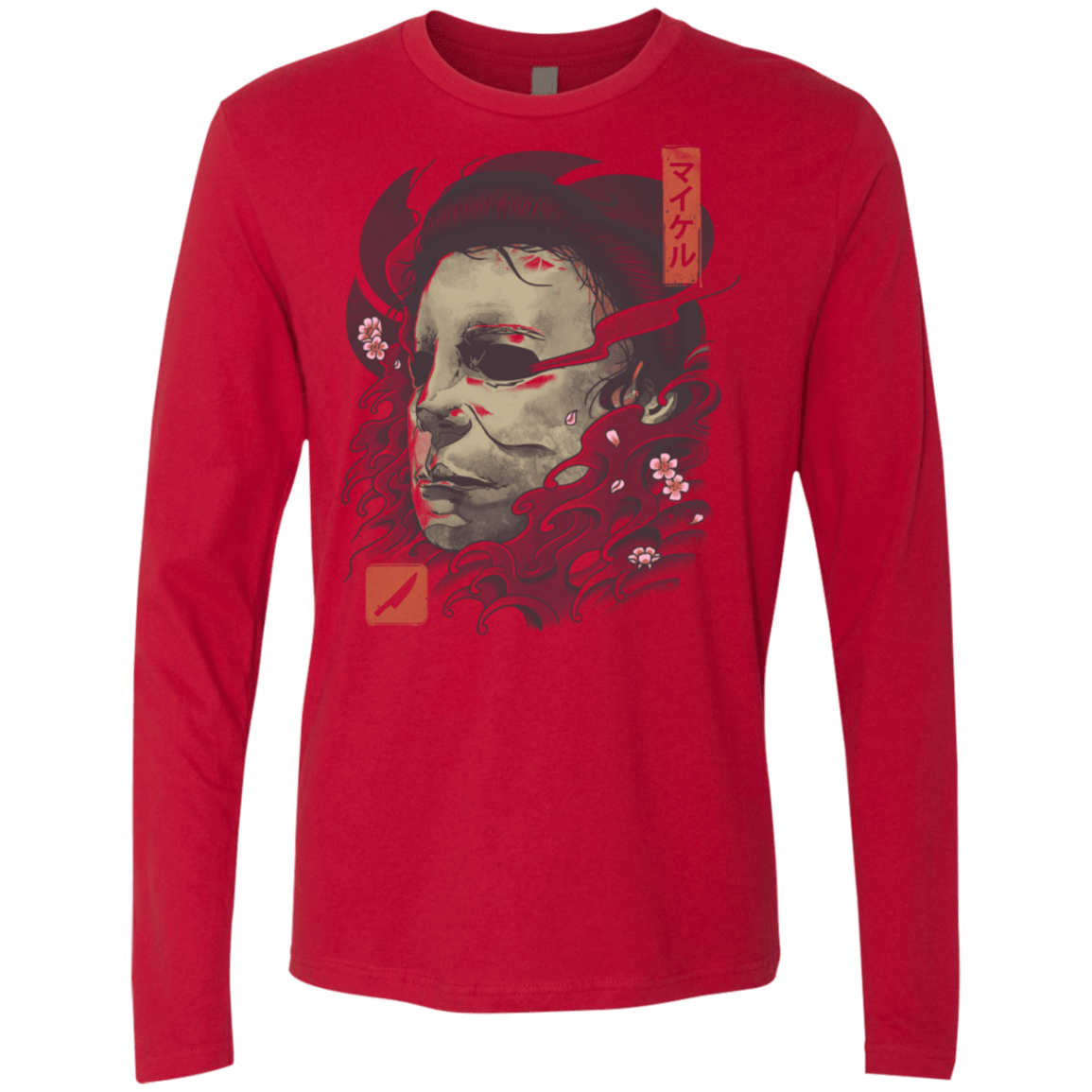 T-Shirts Red / S Oni Slasher Mask Men's Premium Long Sleeve