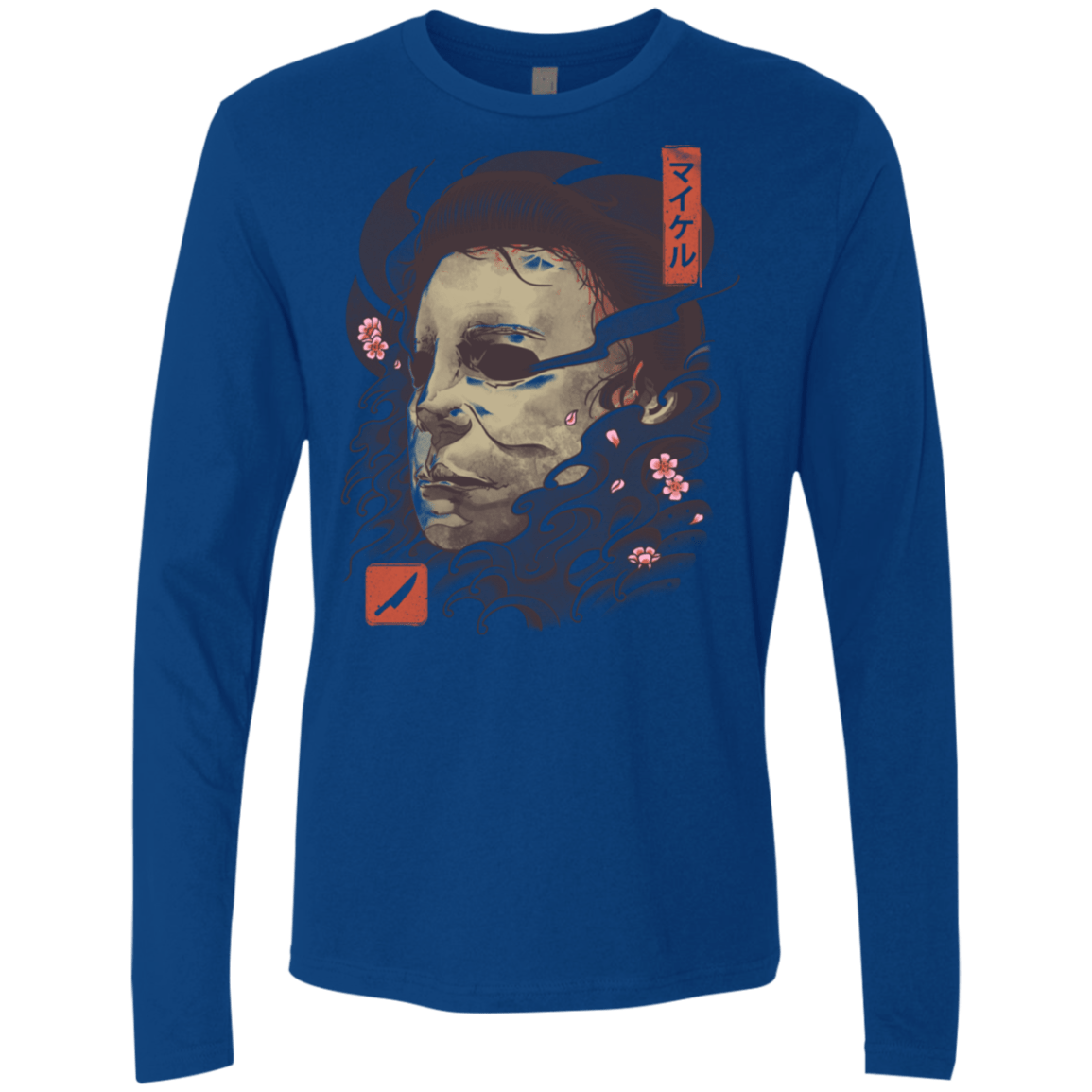 T-Shirts Royal / S Oni Slasher Mask Men's Premium Long Sleeve