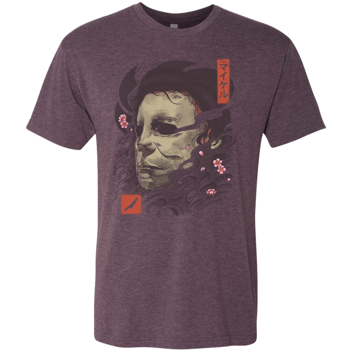 T-Shirts Vintage Purple / S Oni Slasher Mask Men's Triblend T-Shirt