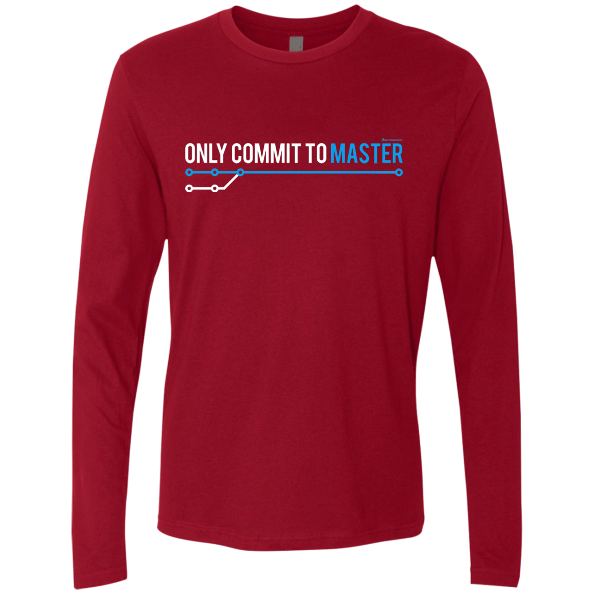 T-Shirts Cardinal / Small Only Commit To Master Men's Premium Long Sleeve