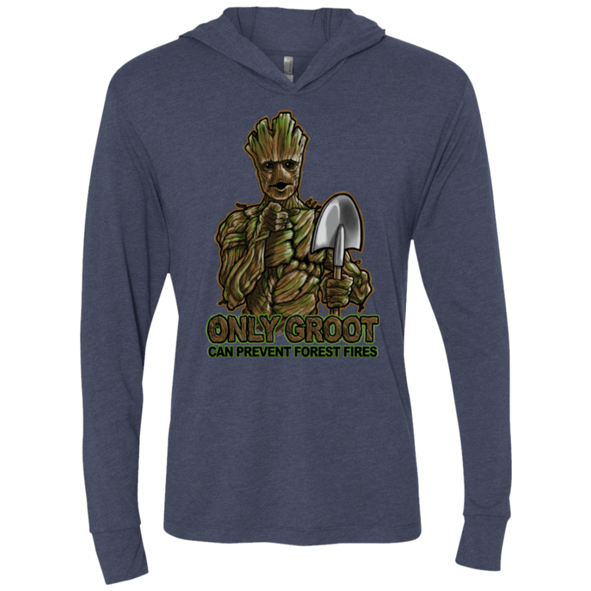 T-Shirts Vintage Navy / X-Small Only Groot Triblend Long Sleeve Hoodie Tee