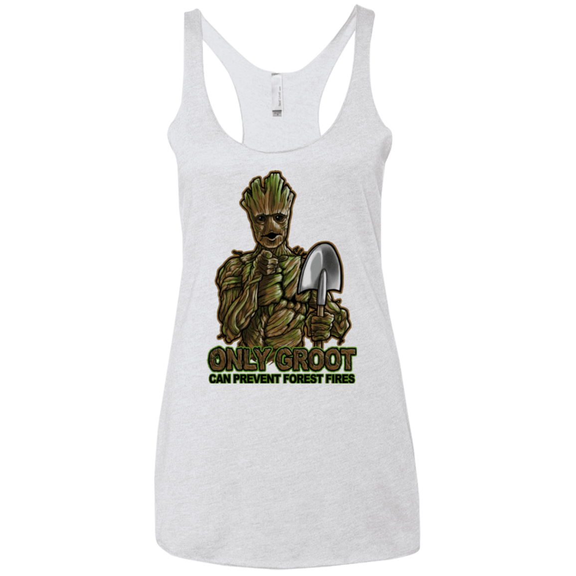 T-Shirts Heather White / X-Small Only Groot Women's Triblend Racerback Tank