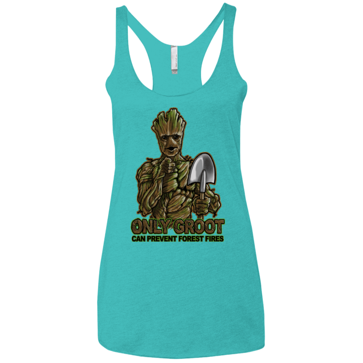 T-Shirts Tahiti Blue / X-Small Only Groot Women's Triblend Racerback Tank