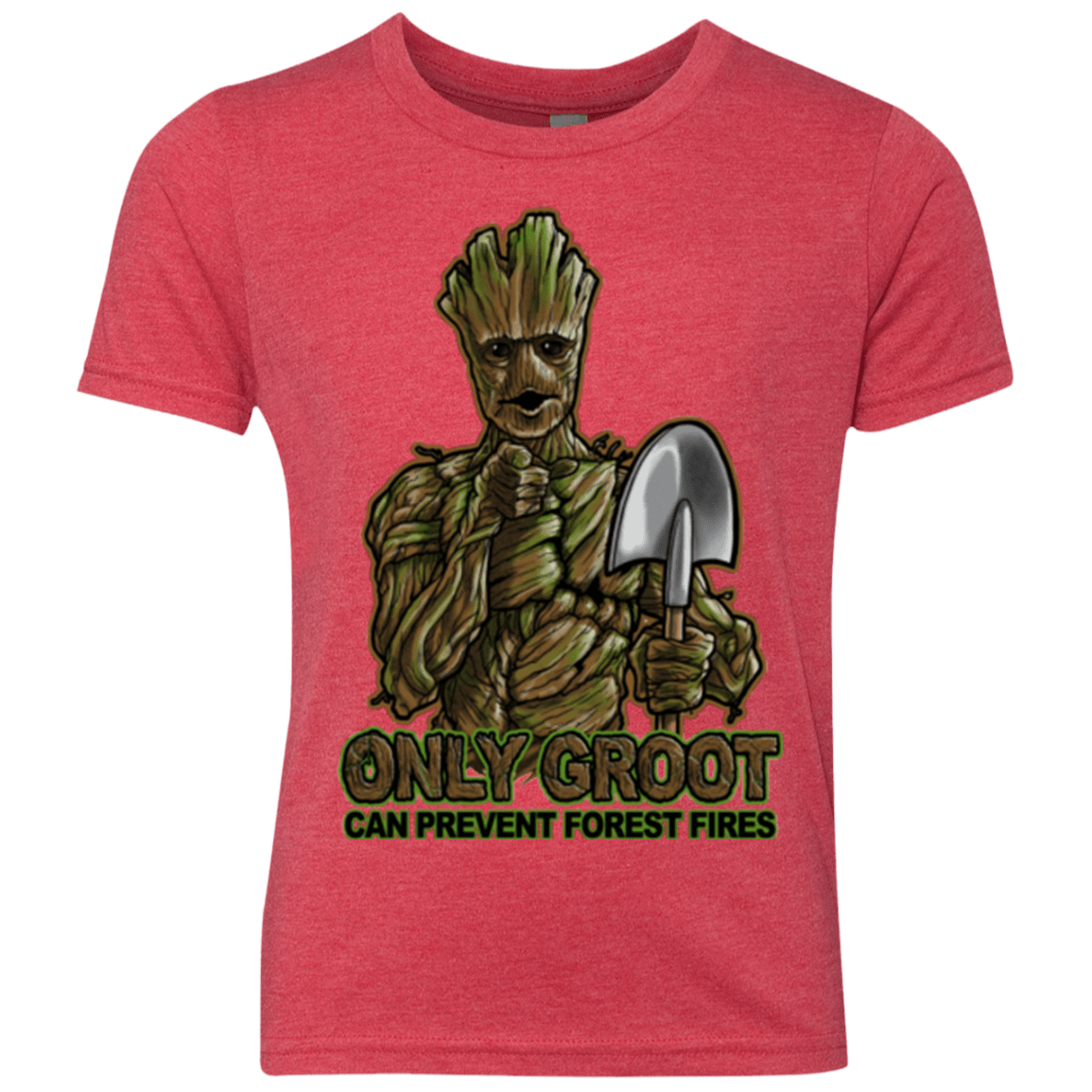 T-Shirts Vintage Red / YXS Only Groot Youth Triblend T-Shirt