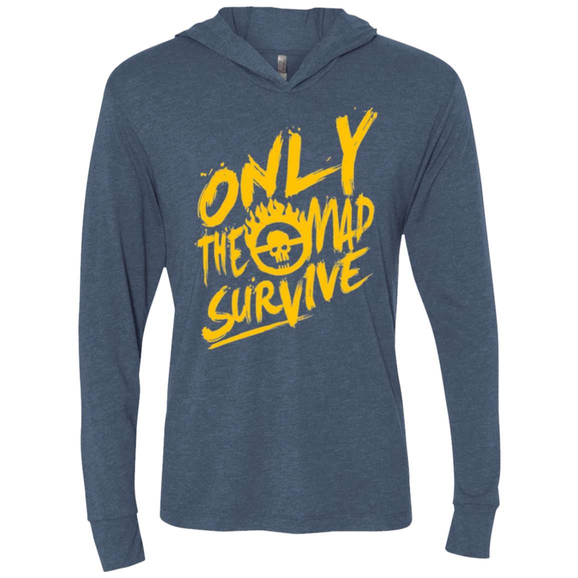 T-Shirts Indigo / X-Small Only The Mad Yellow Triblend Long Sleeve Hoodie Tee