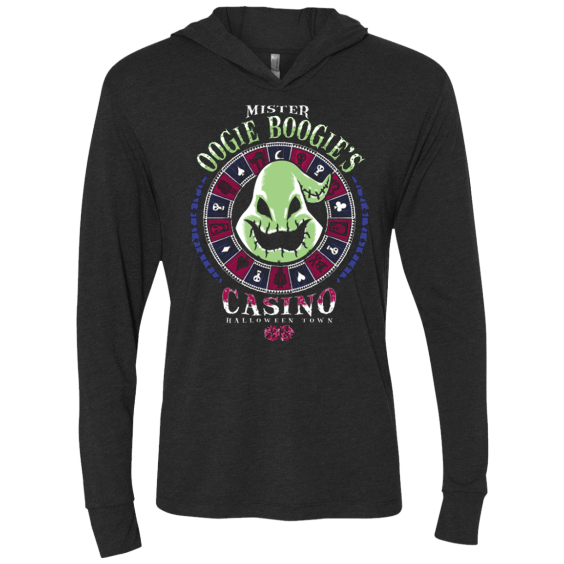 T-Shirts Vintage Black / X-Small Oogies Casino Triblend Long Sleeve Hoodie Tee