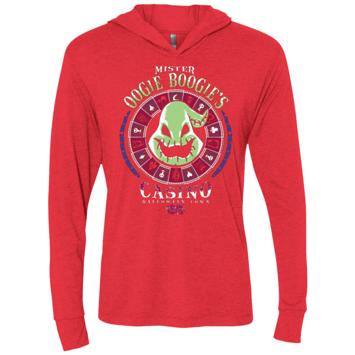 T-Shirts Vintage Red / X-Small Oogies Casino Triblend Long Sleeve Hoodie Tee