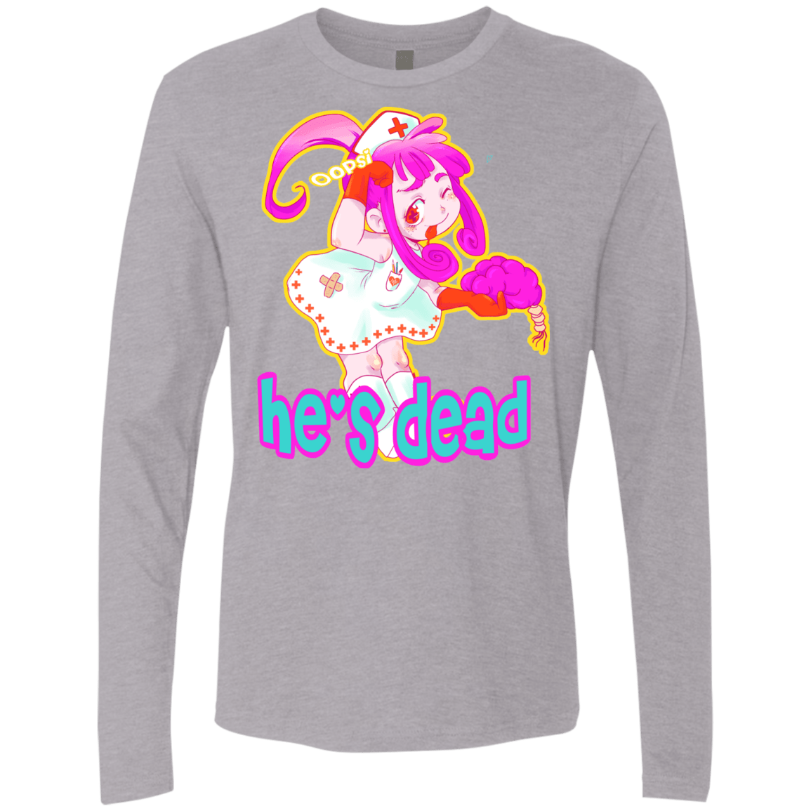 T-Shirts Heather Grey / S Oopsi Men's Premium Long Sleeve